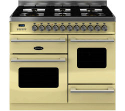 BRITANNIA  Delphi 100 XG RC10XGGDECR Dual Fuel Range Cooker - Gloss Cream & Stainless Steel